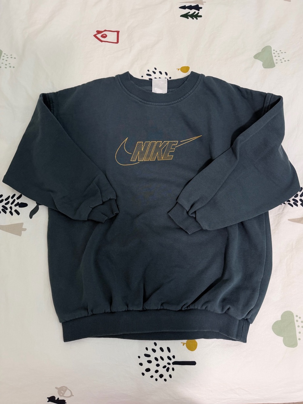 Nike Kids Teal Crewneck Sweatshirt with Gold Logo